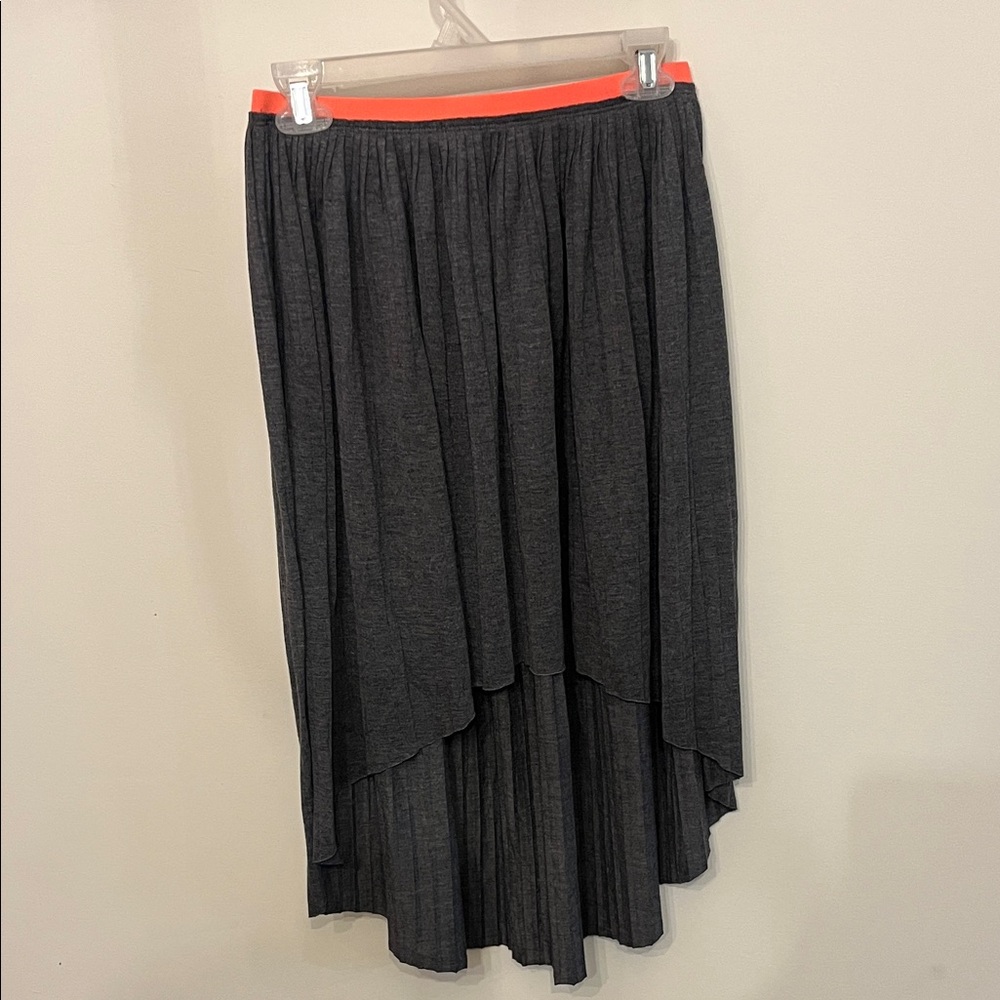 American Eagle Outfitters Charcoal and Neon Orange High-Low Skirt